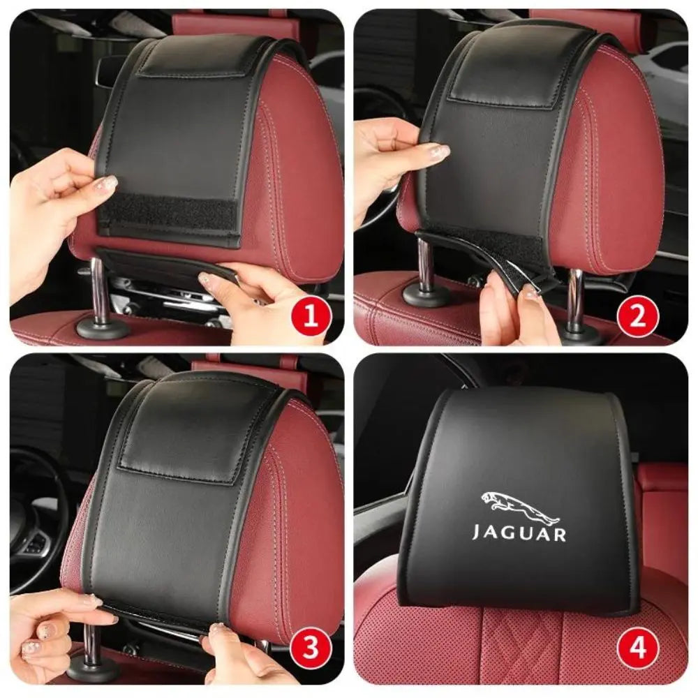 Housse appui tete voiture - Noir & Rouge - HeadProtect PRO