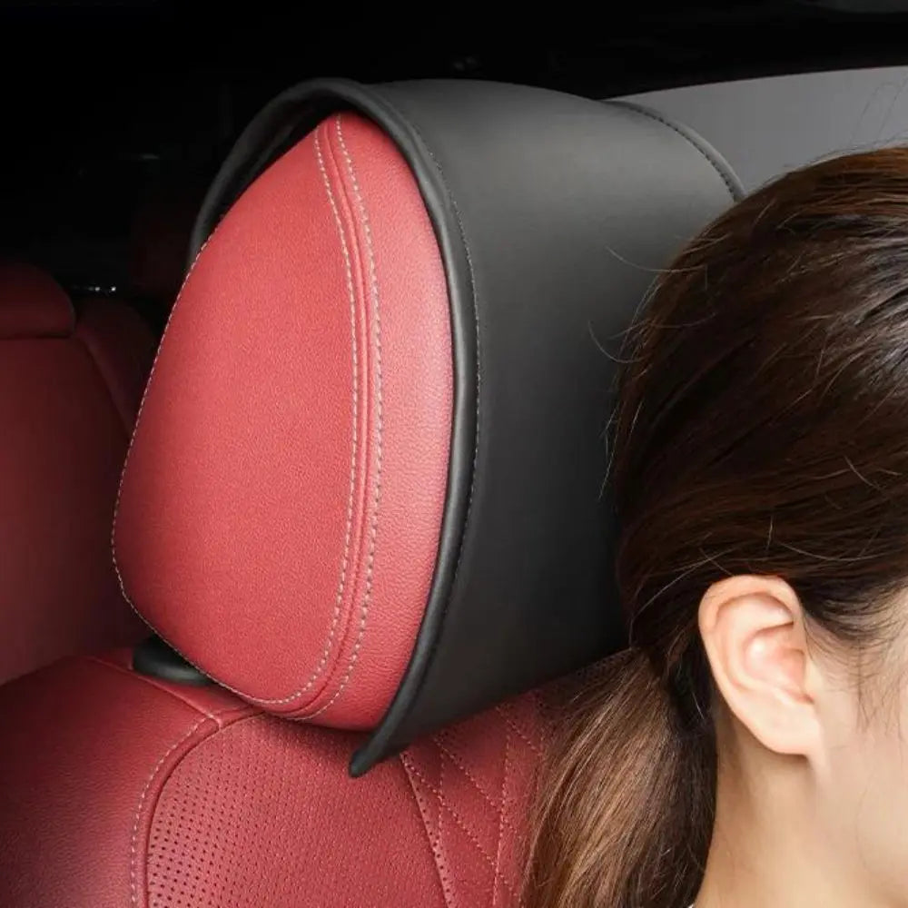 Housse appui tete voiture - Noir & Rouge - HeadProtect PRO