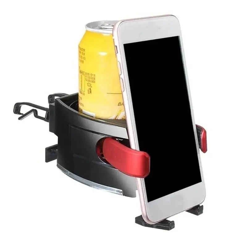 Support Gobelet Voiture 2-en-1 – Porte-Boisson + Porte-Téléphone Grille Aération, Multifonction Anti-Débordement